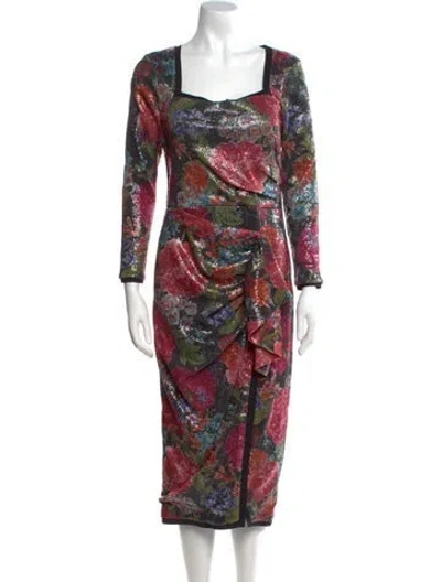 Pre-owned Chiara Boni Printed Midi Length Dress W/ Tags In Multi