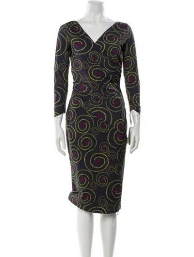 Pre-owned Chiara Boni Printed Midi Length Dress W/ Tags In Multi