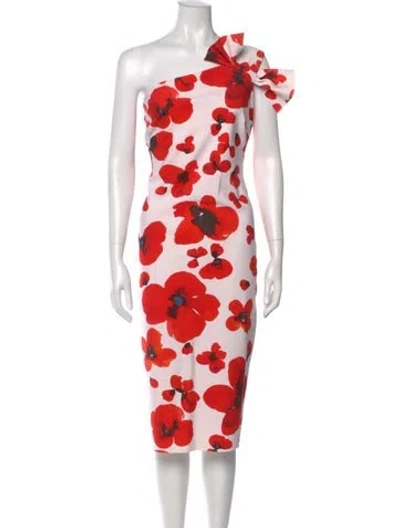 Pre-owned Chiara Boni Printed Midi Length Dress In White