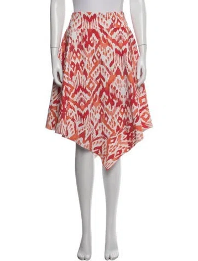 Pre-owned Chiara Boni Printed Midi Length Skirt In Orange