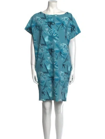 Pre-owned Chiara Boni Printed Mini Dress In Blue