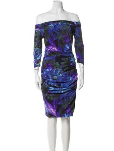 Pre-owned Chiara Boni Printed Mini Dress In Blue