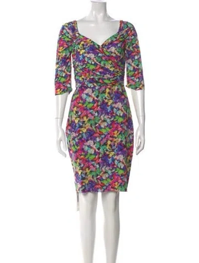 Pre-owned Chiara Boni Printed Mini Dress In Purple