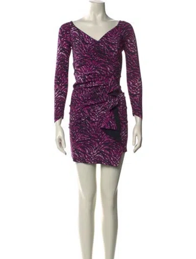 Pre-owned Chiara Boni Printed Mini Dress In Purple