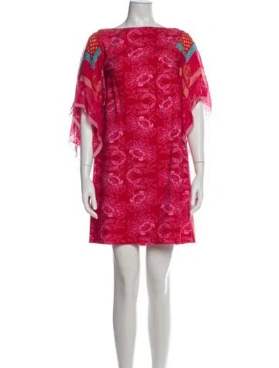 Pre-owned Chiara Boni Printed Mini Dress In Red
