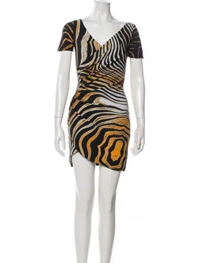 Pre-owned Chiara Boni Printed Mini Dress In White