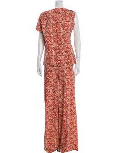 Pre-owned Chiara Boni Printed Pant Set In Orange
