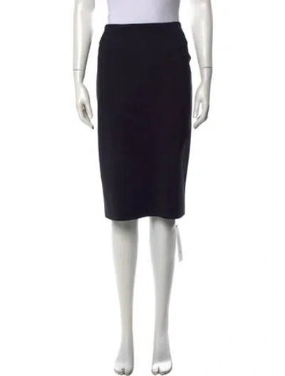 Pre-owned Chiara Boni Raw-edge Trim Knee-length Skirt In Black