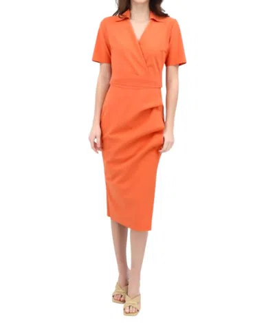 Chiara Boni Ruffle Cocktail Dress In Orange Blush In Pink