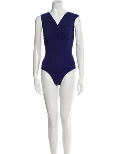 Pre-owned Chiara Boni Ruffle Embellishment One-piece In Black