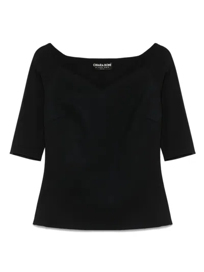 Chiara Boni "saffron L" Jersey Top In Black