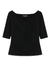 Chiara Boni "saffron L" Jersey Top In Black