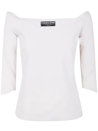 Chiara Boni "saffron L" Jersey Top In White