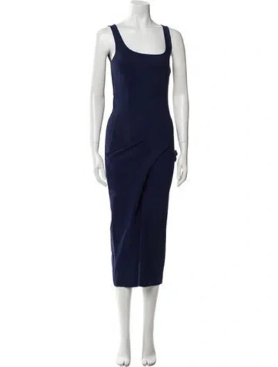 Pre-owned Chiara Boni Scoop Neck Jumpsuit In Blue
