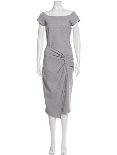 Pre-owned Chiara Boni Scoop Neck Long Dress In Gray