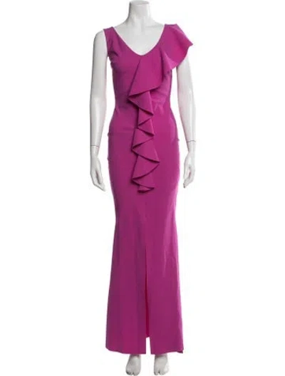 Pre-owned Chiara Boni Scoop Neck Long Dress In Purple