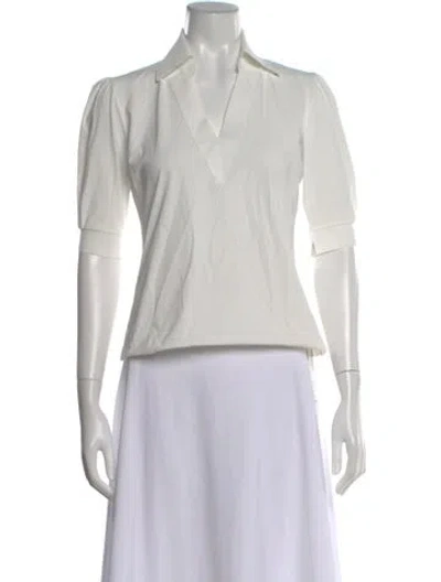 Pre-owned Chiara Boni Short Sleeve Top In White