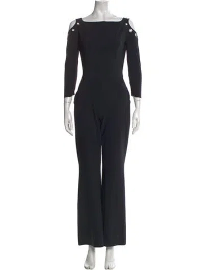 Pre-owned Chiara Boni Square Neckline Jumpsuit In Black