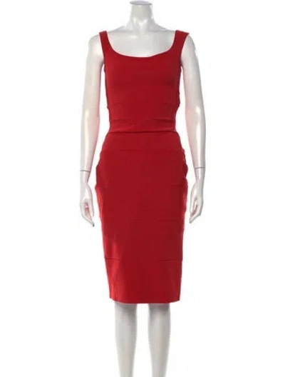 Pre-owned Chiara Boni Square Neckline Knee-length Dress In Pink