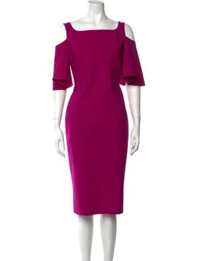 Pre-owned Chiara Boni Square Neckline Knee-length Dress In Purple