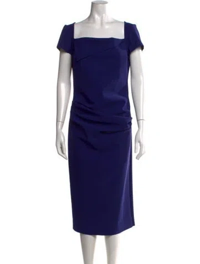 Pre-owned Chiara Boni Square Neckline Knee-length Dress W/ Tags In Blue