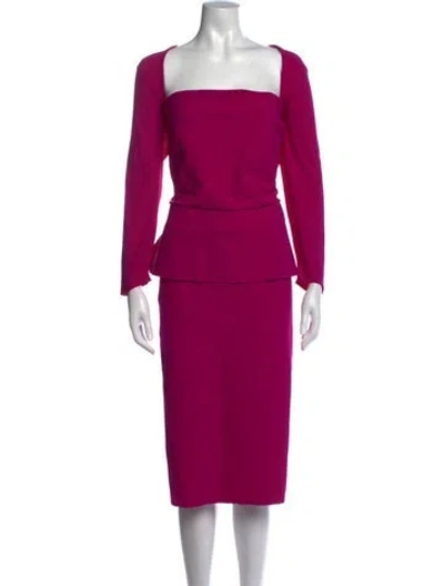 Pre-owned Chiara Boni Square Neckline Knee-length Dress W/ Tags In Purple