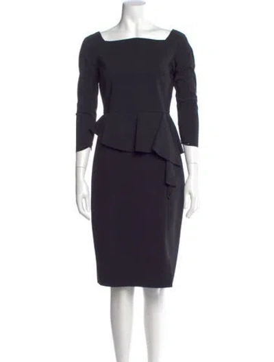 Pre-owned Chiara Boni Square Neckline Long Dress In Black