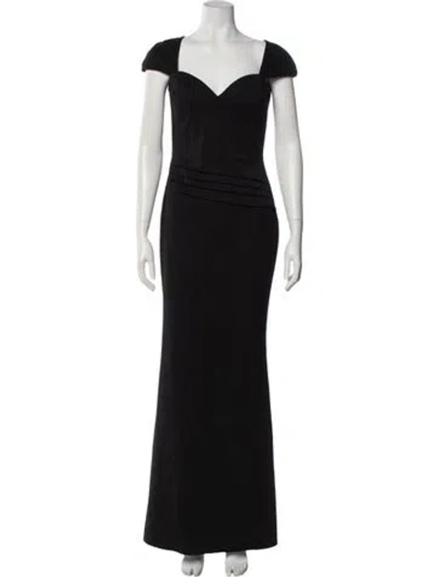 Pre-owned Chiara Boni Square Neckline Long Dress In Gray
