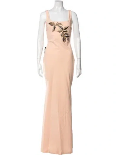 Pre-owned Chiara Boni Square Neckline Long Dress In Neutrals