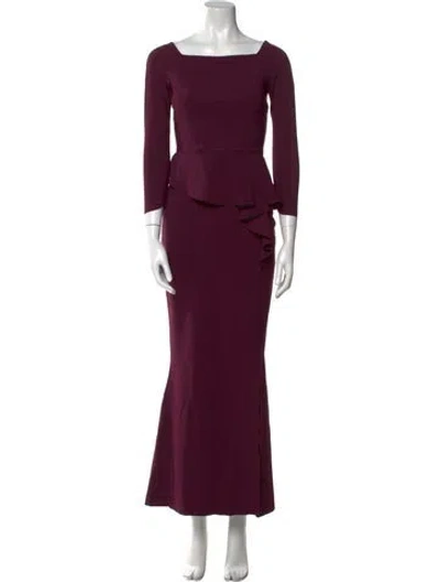 Pre-owned Chiara Boni Square Neckline Long Dress In Purple