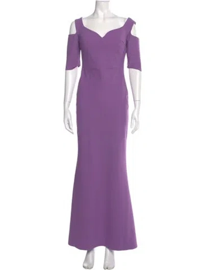 Pre-owned Chiara Boni Square Neckline Long Dress In Purple