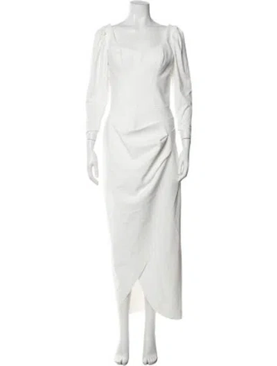 Pre-owned Chiara Boni Square Neckline Long Dress In White