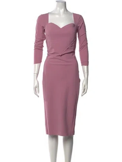 Pre-owned Chiara Boni Square Neckline Midi Length Dress In Pink