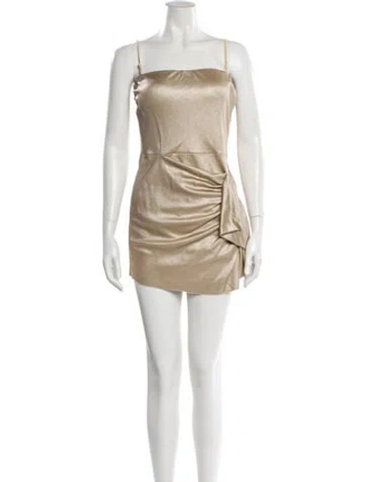 Pre-owned Chiara Boni Square Neckline Mini Dress In Neutral