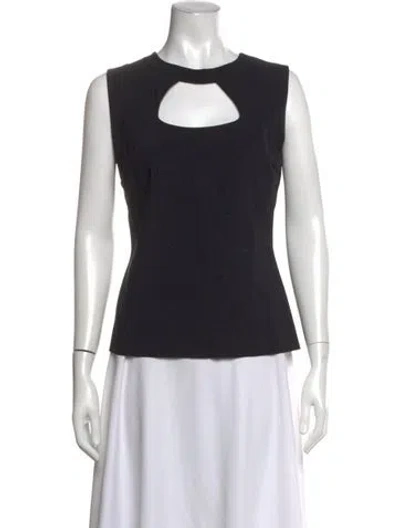Pre-owned Chiara Boni Square Neckline Sleeveless Top In Black