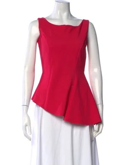 Pre-owned Chiara Boni Square Neckline Sleeveless Top In Red