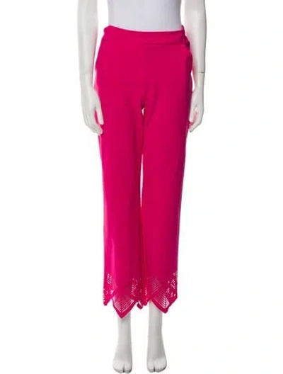 Pre-owned Chiara Boni Straight Leg Pants In Red