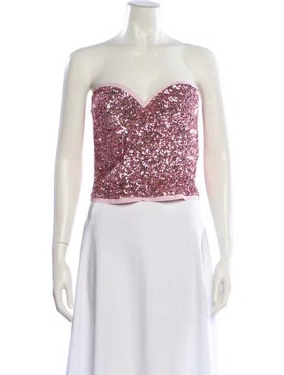 Pre-owned Chiara Boni Strapless Crop Top In Multi