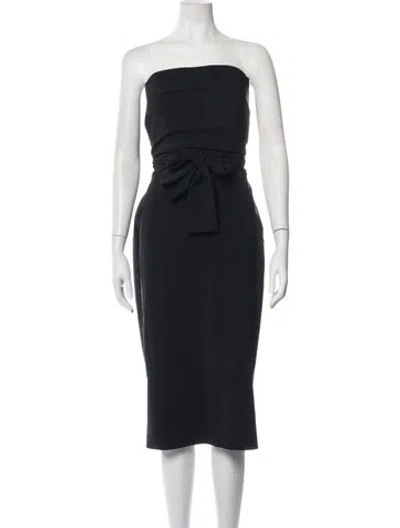 Pre-owned Chiara Boni Strapless Knee-length Dress In Black