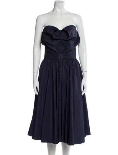 Pre-owned Chiara Boni Strapless Knee-length Dress In Blue
