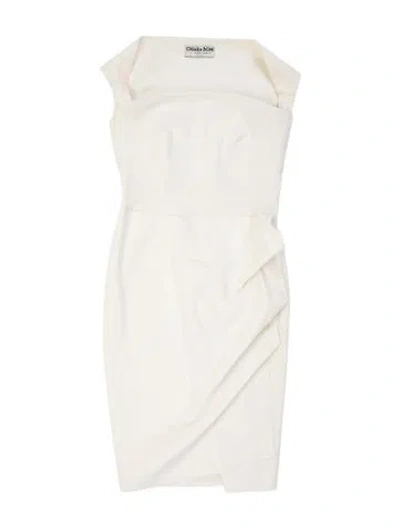 Pre-owned Chiara Boni Strapless Knee-length Dress In Neutrals