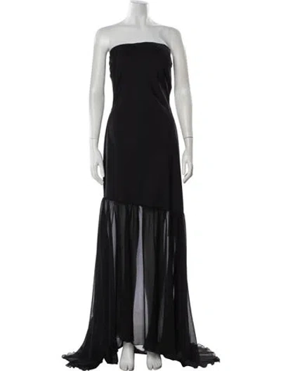 Pre-owned Chiara Boni Strapless Long Dress In Black