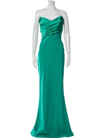 Pre-owned Chiara Boni Strapless Long Dress In Blue