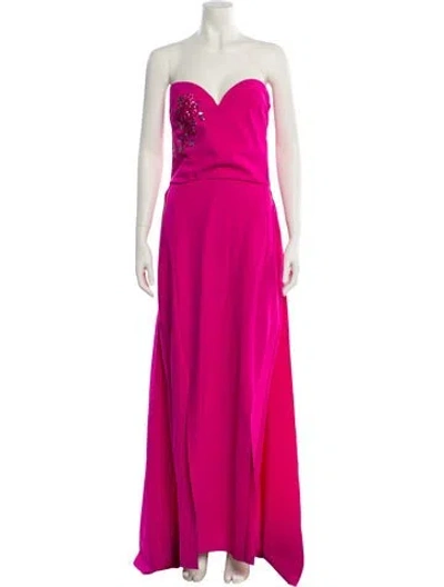Pre-owned Chiara Boni Strapless Long Dress In Pink