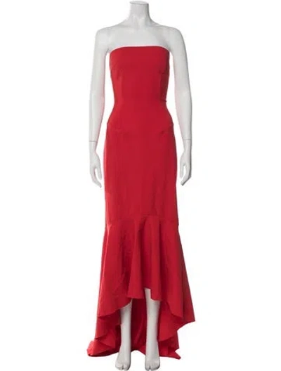 Pre-owned Chiara Boni Strapless Long Dress In Red