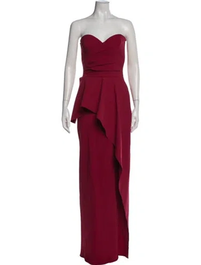 Pre-owned Chiara Boni Strapless Long Dress In Red