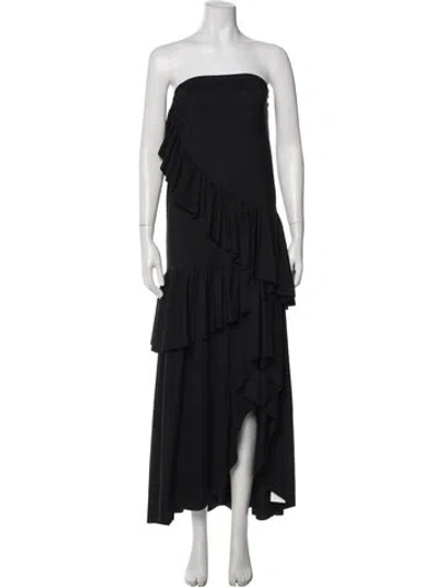Pre-owned Chiara Boni Strapless Long Dress W/ Tags In Black