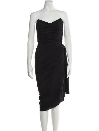 Pre-owned Chiara Boni Strapless Midi Length Dress In Gray