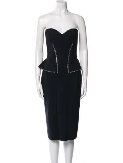 Pre-owned Chiara Boni Strapless Mini Dress In Black
