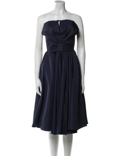 Pre-owned Chiara Boni Strapless Mini Dress In Blue